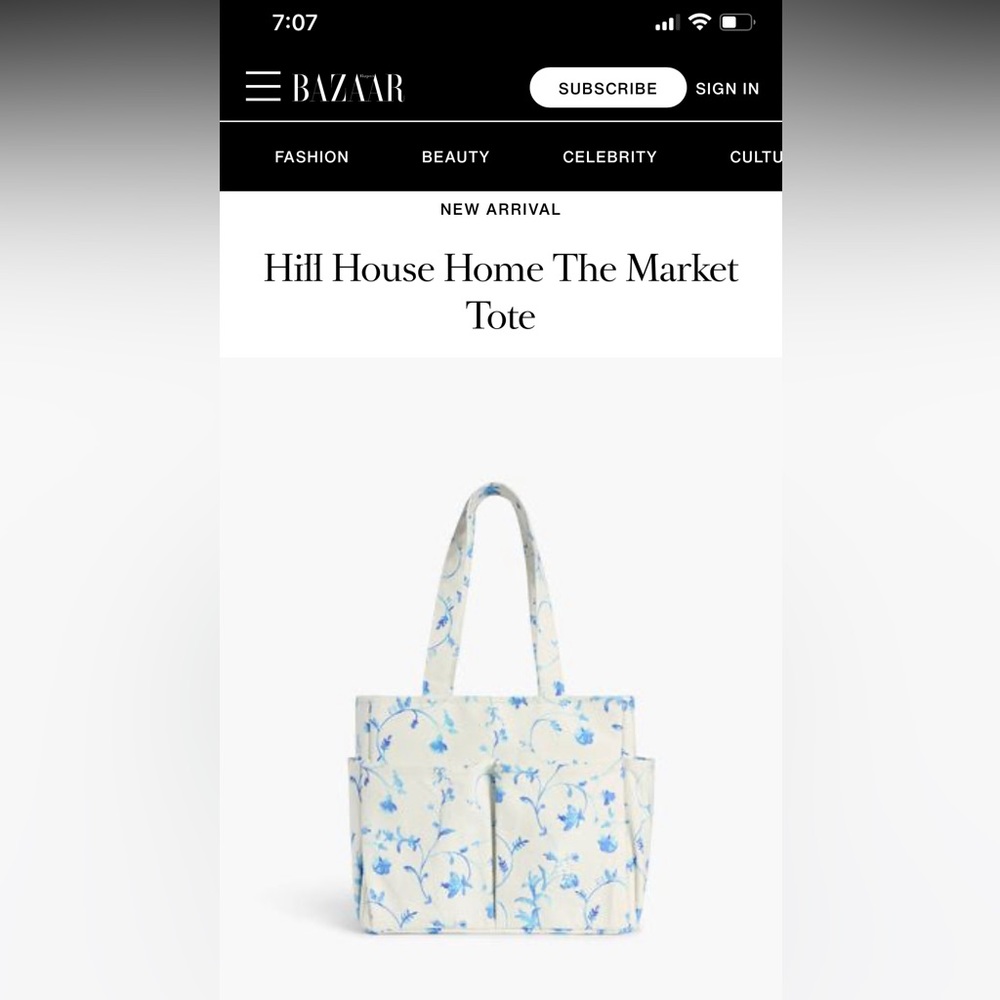 Hill house market tote bag